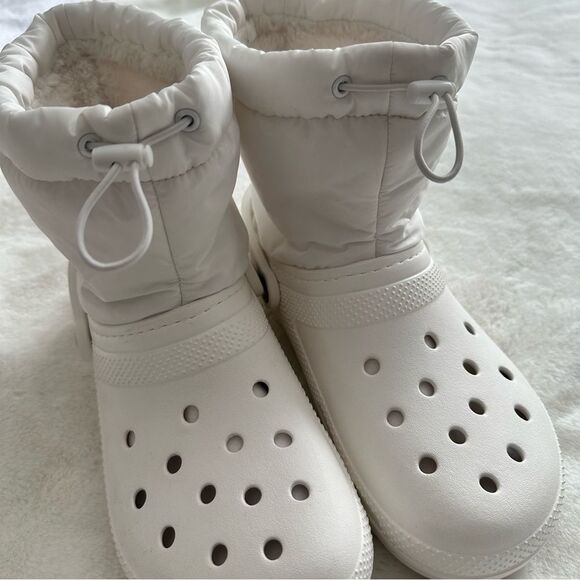 CROCS Classic Lined Neo Puff Boots White Women’s Size 10 - Picture 4 of 11